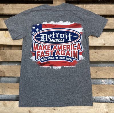 Mening lække Dæmon Detroit Muscle Make America Fast Again T-Shirt Grey